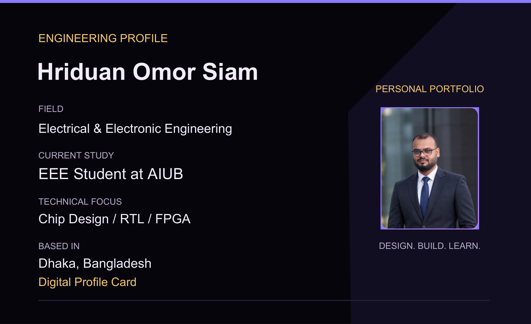 Preview of Hriduan Omor Siam's digital profile card