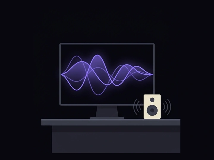 Audio-processing workspace concept — AI-generated illustration, not a prototype photo.