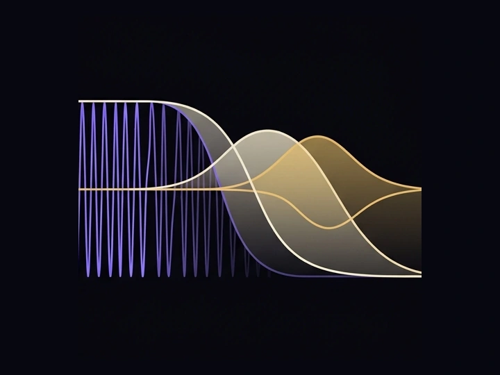 Low-pass filtering concept — AI-generated illustration, not a prototype photo.