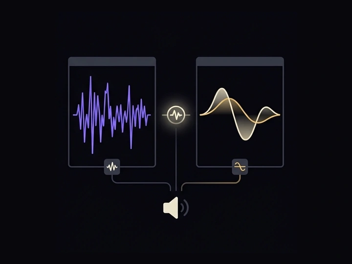 Original and filtered signal concept — AI-generated illustration, not a prototype photo.