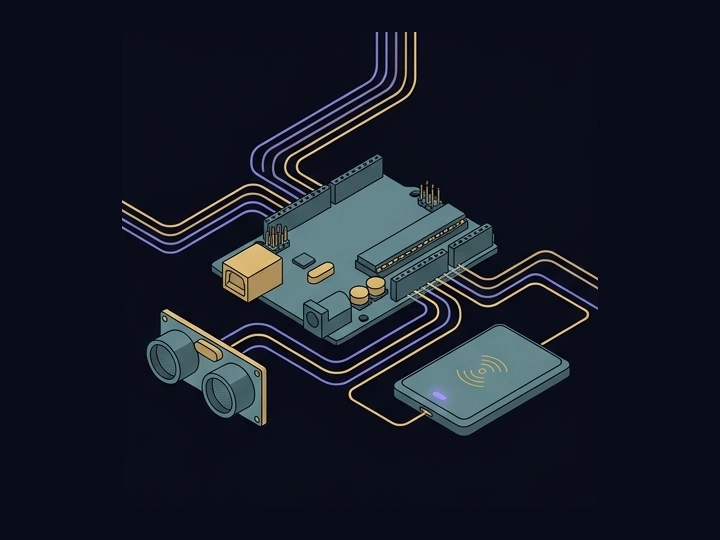 Controller and module integration — AI-generated illustration, not a prototype photo.